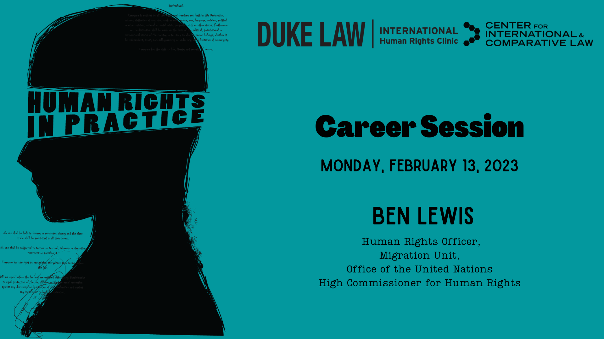 Career Session Ben Lewis Poster