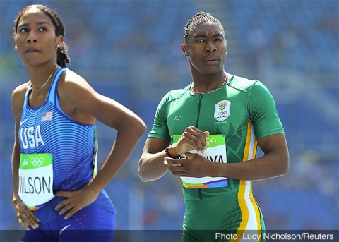 Ajee Wilson and Caster Semenya, competitors in the Women’s 800M Track & Field competition