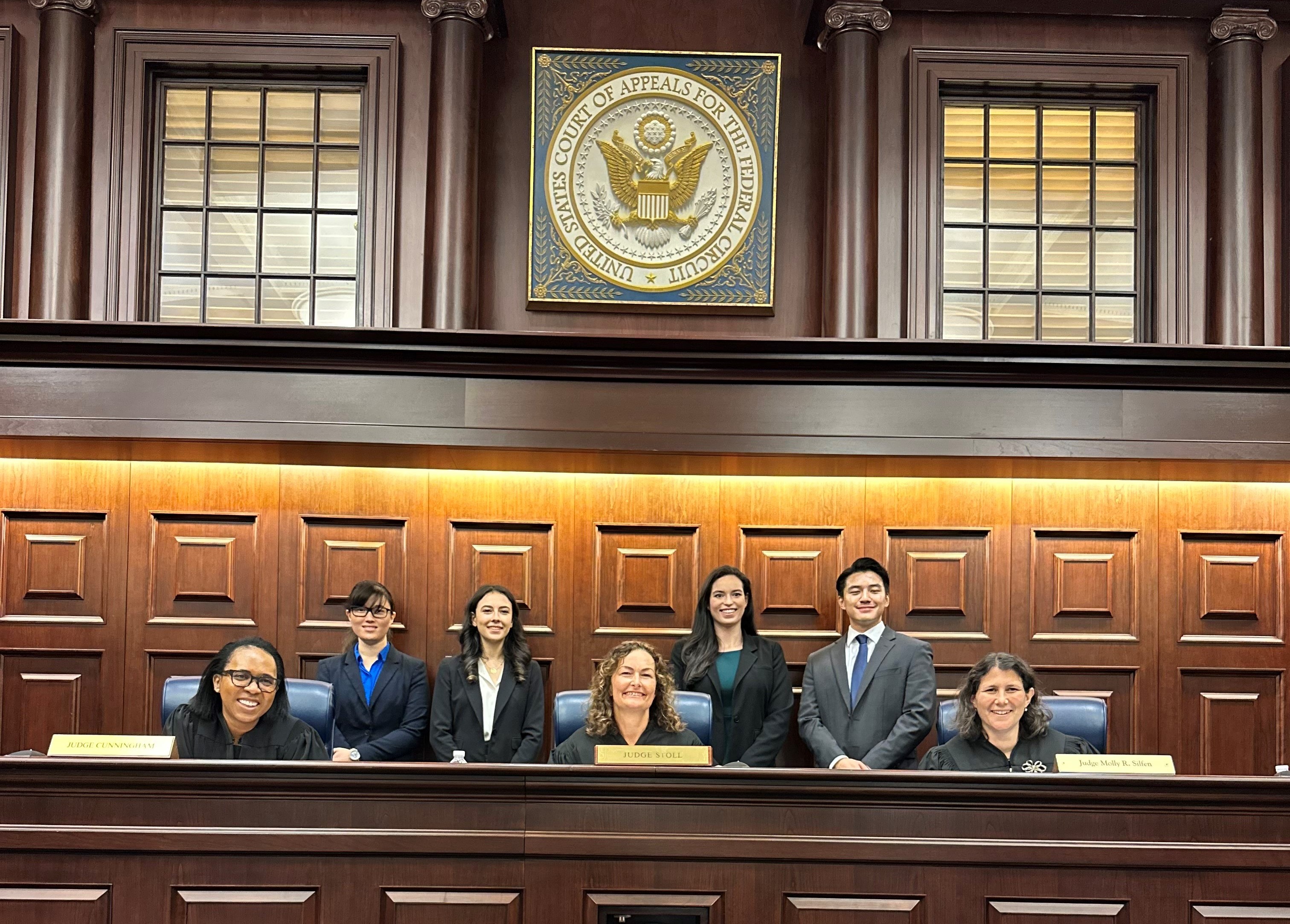 The judges and finalists at the U. S. Court of Appeals for the Federal Circuit in Washington