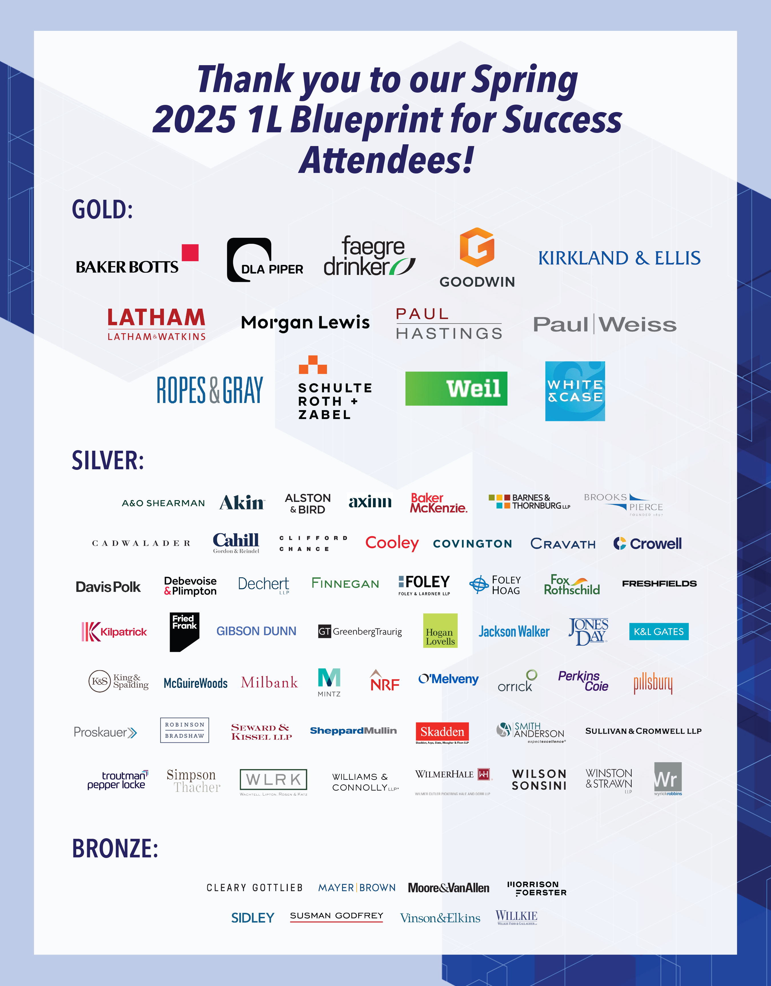 Thank you for our 2025 1L Blueprint for Success sponsors