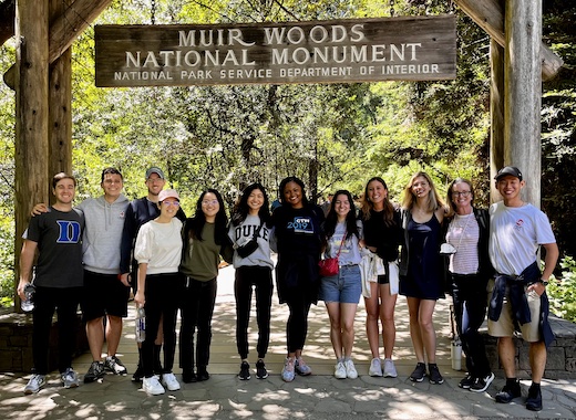 Erika Buell and students at Muir Woods