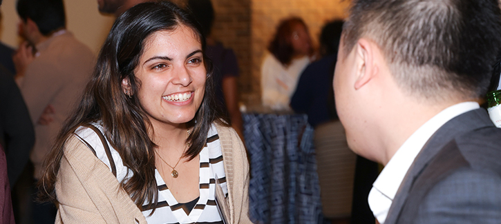 Students networking with attorneys