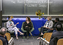 Student speaking on panel