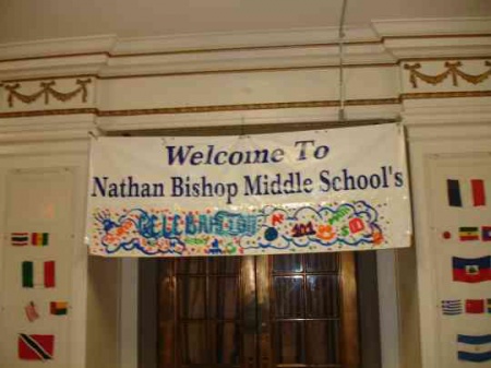 Auditorium sign Nathan Bishop Middle School, Providence, RI