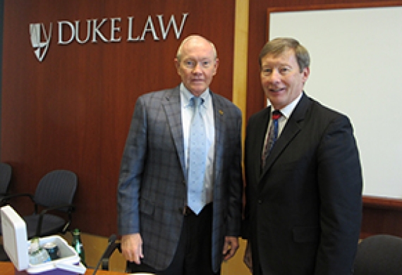 Former Chairman of the Joint Chiefs of Staff General Martin Dempsey spoke at the Law School on February