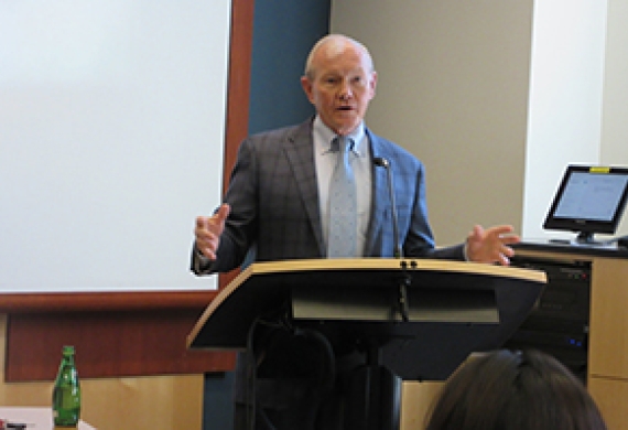 Former Chairman of the Joint Chiefs of Staff General Martin Dempsey spoke at the Law School on February 19th as part of the LENS Speaker Series