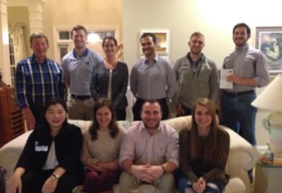 Duke National Security Law Society students have a final organizational meeting in Prof. Dunlap's home prior to heading to the ABA Conference on Nov. 15th.
