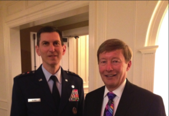 Professor Dunlap with Lt. Gen. Chris Burne, The Judge Advocate General of the US Air Force at the Judge Advocates' Association Annual Dinner on May 19th