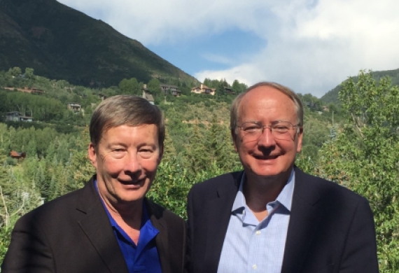 Professor Dunlap with the Department of Energy's Under Secretary for Nuclear Security at the Aspen Security Forum on July 29th