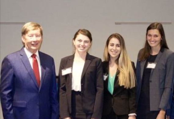 Professor Dunlap with the staff of UNC's International Law Journal at the cyberlaw symposium where he spoke on November 4th.