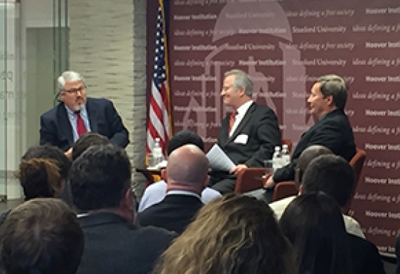 Professor Jack Goldsmith of Harvard, Orde Kittrie of Arizona State University, and Professor Dunlap discuses Professor Kittrie's new book "Lawfare" at Stanford's Hoover Institution's center in Washington DC.