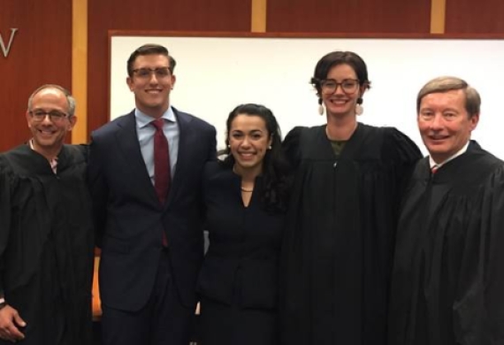 Professor Dunlap with the Jessup Cup judges and finalists on Sept 26th