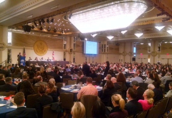 LENS Executive Director Charlie Dunlap moderates panel to SRO crowd at conference.