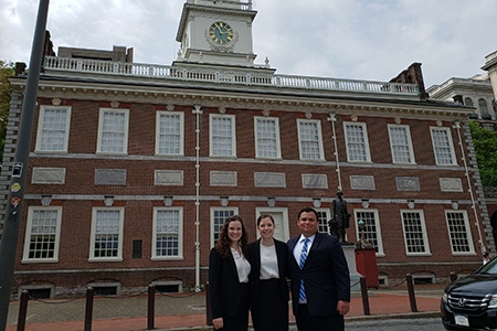 Clinic students in front of courthouse