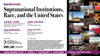 Poster for Supranational Institutions, Race, and the United States