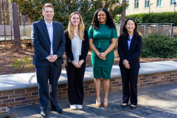 Tad Abramowich ’24, Allie Munford ’24, Analese Bridges JD/LLM ’24, and Injee Hong ’24