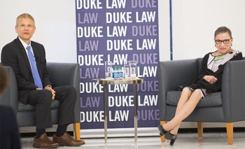 Prof. Neil Siegel with Supreme Court Justice Ruth Bader Ginsburg