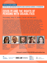 VIRTUAL -- COVID-19: Advancing Rights and Justice During a Pandemic -- COVID-19 and the Rights of Persons with Disabilities